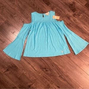 NWT Michael Kors shirt long sleeve cold shoulder bell sleeve